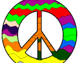 Disegno Simbolo della pace pitturato su christian