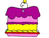 Disegno Torta di compleanno  pitturato su Ludovica F