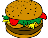Disegno Hamburger completo  pitturato su o,hb v v  