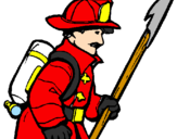 Disegno Pompiere  pitturato su junstin bieber