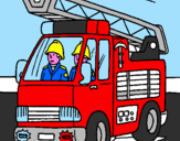 Disegno Camion dei Pompieri  pitturato su ANDREAT