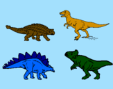 Disegno Dinosauri di terra  pitturato su antonio bl