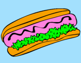Disegno Hot dog pitturato su francesco c