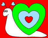 Disegno Lumachina cuore  pitturato su giulia   nelli