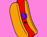 Disegno Hot dog pitturato su nina