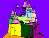 Disegno Castello medievale  pitturato su Fabio