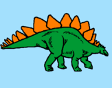 Disegno Stegosaurus  pitturato su glen