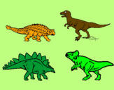 Disegno Dinosauri di terra  pitturato su ernesto