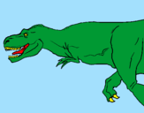 Disegno Tyrannosaurus Rex  pitturato su pietro