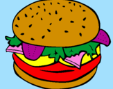 Disegno Hamburger completo  pitturato su sarina880
