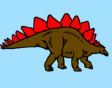 Disegno Stegosaurus  pitturato su lorenzo