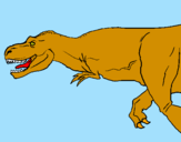 Disegno Tyrannosaurus Rex  pitturato su chiara