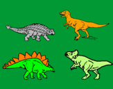 Disegno Dinosauri di terra  pitturato su dinodino