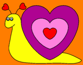 Disegno Lumachina cuore  pitturato su flavia
