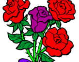 Disegno Mazzo di rose  pitturato su giulia   nelli