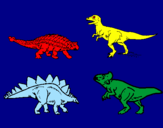 Disegno Dinosauri di terra  pitturato su T-rex