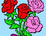 Disegno Mazzo di rose  pitturato su NOEMI LO