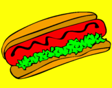Disegno Hot dog pitturato su aika