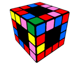 Disegno Cubo di Rubik pitturato su alex