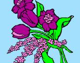 Disegno Mazzo di fiori pitturato su TITTY