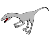 Disegno Velociraptor II pitturato su mattia