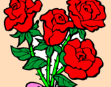 Disegno Mazzo di rose  pitturato su jair