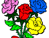 Disegno Mazzo di rose  pitturato su Sara