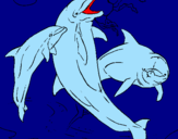 Disegno Delfini che giocano  pitturato su daniele