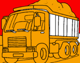 Disegno Camion da carico  pitturato su GRETA BONGI
