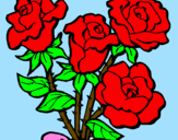 Disegno Mazzo di rose  pitturato su sofia  ceccacci