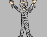Disegno Bimbo mummia pitturato su piscibit 2003