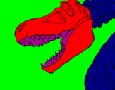Disegno Scheletro di Tyrannosaurus rex pitturato su lorenzo