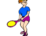 Disegno Ragazza che gioca a tennis  pitturato su titti