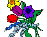 Disegno Mazzo di fiori pitturato su alicer