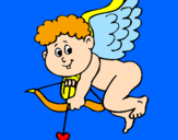 Disegno Cupido pitturato su TITTI