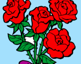 Disegno Mazzo di rose  pitturato su aleksandra