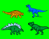 Disegno Dinosauri di terra  pitturato su alessandro