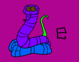 Disegno Serpente  pitturato su roberta