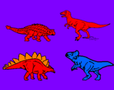 Disegno Dinosauri di terra  pitturato su nanni