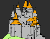 Disegno Castello medievale  pitturato su  ottavio