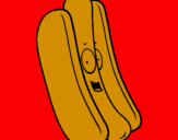 Disegno Hot dog pitturato su marta