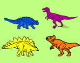 Disegno Dinosauri di terra  pitturato su 1222222                  