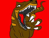 Disegno Velociraptor  II pitturato su t rex