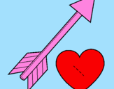 Disegno Freccia e cuore  pitturato su pulcina