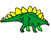 Disegno Stegosaurus  pitturato su alessia