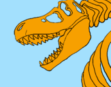 Disegno Scheletro di Tyrannosaurus rex pitturato su Lukisso