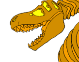 Disegno Scheletro di Tyrannosaurus rex pitturato su alessia