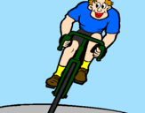 Disegno Ciclista con il berretto  pitturato su cristina