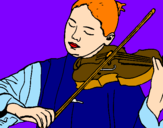 Disegno Violinista  pitturato su EA