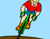 Disegno Ciclista con il berretto  pitturato su tommy